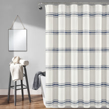 Load image into Gallery viewer, Farmhouse Stripe 100% Cotton Shower Curtain
