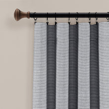 Load image into Gallery viewer, Farmhouse Button Stripe Yarn Dyed Woven Cotton Blend Window Curtain Panel Set
