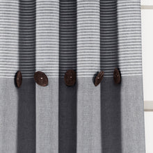 Carregar imagem no visualizador da galeria, Farmhouse Button Stripe Yarn Dyed Woven Cotton Blend Window Curtain Panel Set
