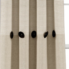 Load image into Gallery viewer, Farmhouse Button Stripe Yarn Dyed Woven Cotton Blend Window Curtain Panel Set
