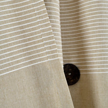 Cargar imagen en el visor de la galería, Farmhouse Button Stripe Yarn Dyed Woven Cotton Blend Window Curtain Panel Set
