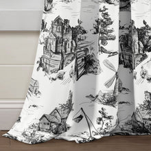 Load image into Gallery viewer, French Country Toile Room Darkening Window Curtain Set
