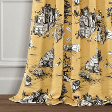 Load image into Gallery viewer, French Country Toile Room Darkening Window Curtain Set
