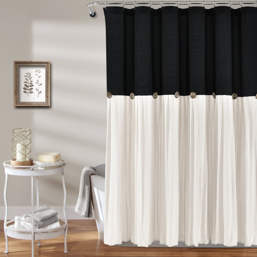 Linen Button Shower Curtain