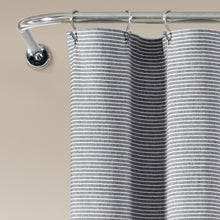 Load image into Gallery viewer, Farmhouse Button Stripe Yarn Dyed Shower Curtain
