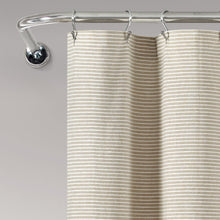 Load image into Gallery viewer, Farmhouse Button Stripe Yarn Dyed Shower Curtain
