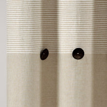 Load image into Gallery viewer, Farmhouse Button Stripe Yarn Dyed Shower Curtain
