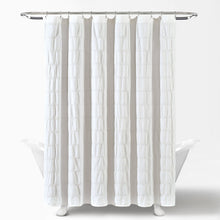 Load image into Gallery viewer, Waffle Stripe Woven Cotton Shower Curtain
