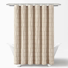 Load image into Gallery viewer, Waffle Stripe Woven Cotton Shower Curtain
