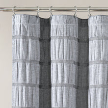 Load image into Gallery viewer, Waffle Stripe Woven Cotton Shower Curtain
