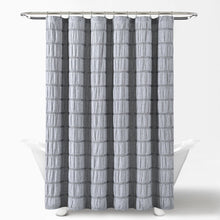 Load image into Gallery viewer, Waffle Stripe Woven Cotton Shower Curtain
