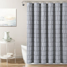 Load image into Gallery viewer, Waffle Stripe Woven Cotton Shower Curtain
