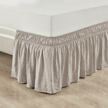 Load image into Gallery viewer, Ruched Ruffle Elastic Easy Wrap Around Bed Skirt
