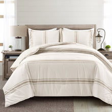 Cargar imagen en el visor de la galería, Farmhouse Stripe Reversible Comforter Set
