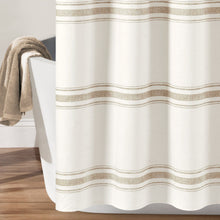 Load image into Gallery viewer, Farmhouse Stripe 100% Cotton Shower Curtain
