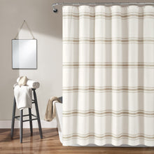 Load image into Gallery viewer, Farmhouse Stripe 100% Cotton Shower Curtain
