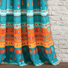 Cargar imagen en el visor de la galería, Boho Watercolor Border Window Curtain Panel Set
