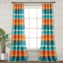 Load image into Gallery viewer, Boho Watercolor Border Window Curtain Panel Set
