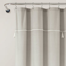 Load image into Gallery viewer, Ombre Embroidery Tassel Cotton Shower Curtain
