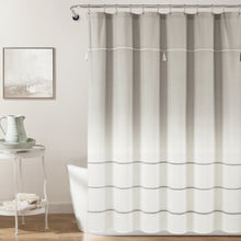 Cargar imagen en el visor de la galería, Ombre Embroidery Tassel Cotton Shower Curtain
