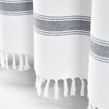 Load image into Gallery viewer, Stripe Woven Textured Yarn Dyed Recycled Cotton Shower Curtain
