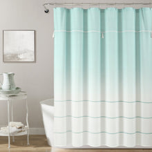 Load image into Gallery viewer, Ombre Embroidery Tassel Cotton Shower Curtain
