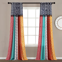 Load image into Gallery viewer, Boho Patch Window Curtain Panel Set
