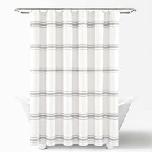 Cargar imagen en el visor de la galería, Farmhouse Stripe 100% Cotton Shower Curtain
