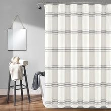 Cargar imagen en el visor de la galería, Farmhouse Stripe 100% Cotton Shower Curtain
