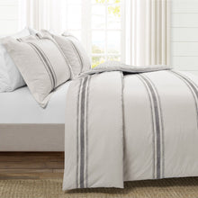 Cargar imagen en el visor de la galería, Farmhouse Stripe 100% Cotton Duvet Cover Set
