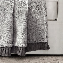 Load image into Gallery viewer, Sherpa Tassel Fringe Throw
