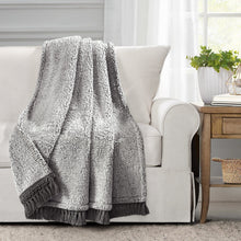 Load image into Gallery viewer, Sherpa Tassel Fringe Throw
