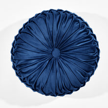 Load image into Gallery viewer, Round Pleated Soft Velvet Throw Pillow
