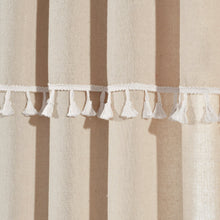 Cargar imagen en el visor de la galería, Ivy Tassel Faux Linen Window Curtain Panel Set
