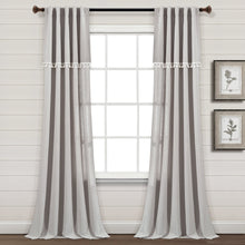 Cargar imagen en el visor de la galería, Ivy Tassel Faux Linen Window Curtain Panel Set
