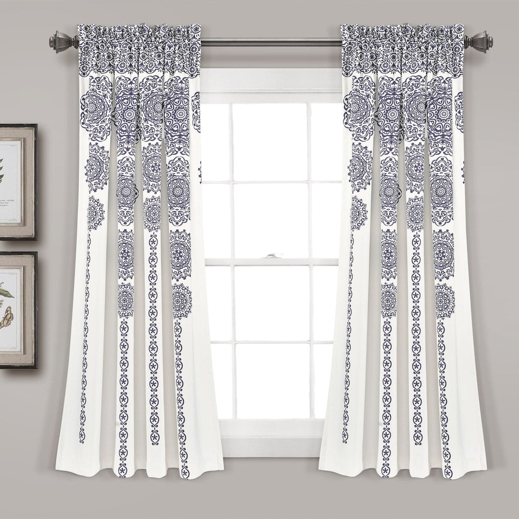 Stripe Medallion Light Filtering Window Curtain Set