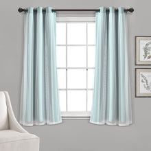 Cargar imagen en el visor de la galería, Grommet Sheer With Insulated Blackout Lining Curtain Panel Set
