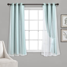 Cargar imagen en el visor de la galería, Grommet Sheer With Insulated Blackout Lining Curtain Panel Set
