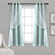 Cargar imagen en el visor de la galería, Grommet Sheer With Insulated Blackout Lining Curtain Panel Set
