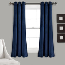 Carregar imagem no visualizador da galeria, Prima Velvet Solid Grommet Light Filtering Window Curtain Panel Set
