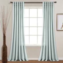 Load image into Gallery viewer, Linen Button Pinched Pleat Window Curtain Panel
