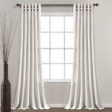 Load image into Gallery viewer, Linen Button Pinched Pleat Window Curtain Panel
