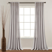 Load image into Gallery viewer, Linen Button Pinched Pleat Window Curtain Panel
