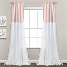 Cargar imagen en el visor de la galería, Tulle Skirt Colorblock Window Curtain Panel Set
