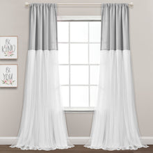 Cargar imagen en el visor de la galería, Tulle Skirt Colorblock Window Curtain Panel Set
