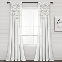 Load image into Gallery viewer, Boho Pom Pom Tassel Faux Linen Window Curtain Panel
