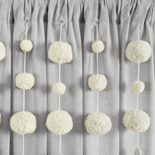 Load image into Gallery viewer, Boho Pom Pom Tassel Faux Linen Window Curtain Panel
