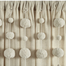 Load image into Gallery viewer, Boho Pom Pom Tassel Faux Linen Window Curtain Panel
