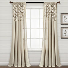 Cargar imagen en el visor de la galería, Boho Pom Pom Tassel Faux Linen Window Curtain Panel
