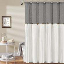 Load image into Gallery viewer, Linen Button Shower Curtain
